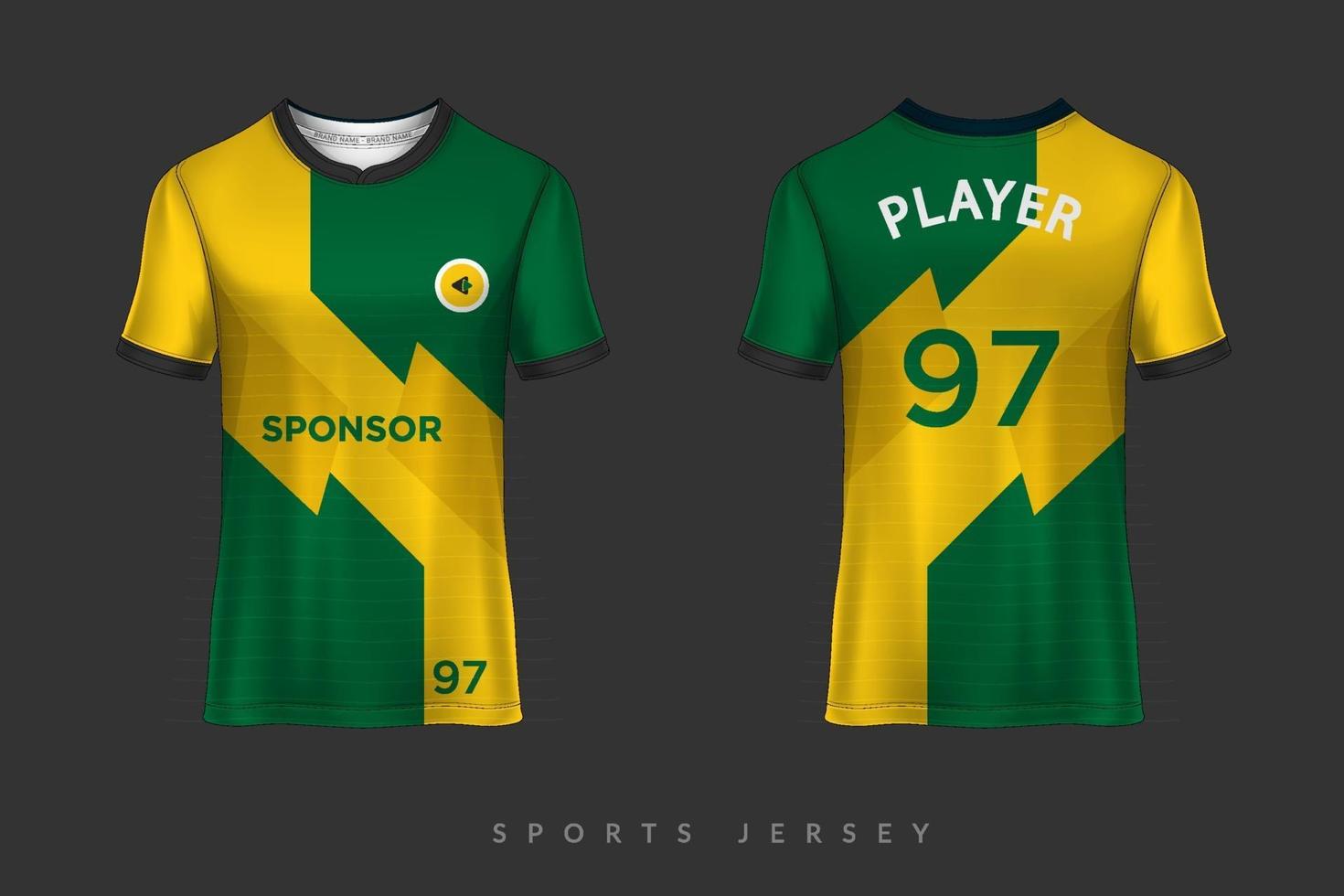 diseño gráfico de plantilla de maqueta deportiva de camiseta y camiseta de fútbol para kit de fútbol vector