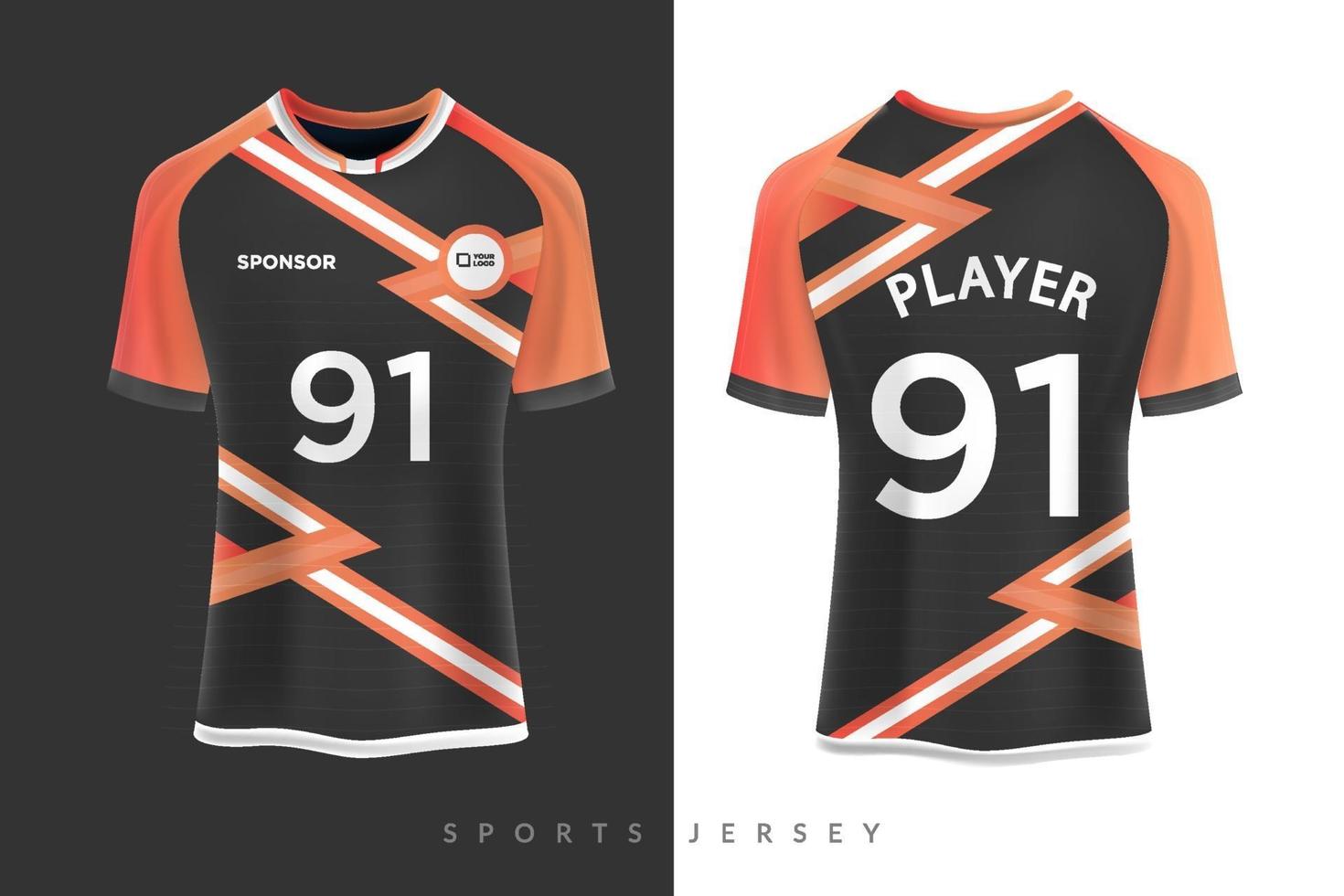 diseño gráfico de plantilla de maqueta deportiva de camiseta y camiseta de fútbol para kit de fútbol vector