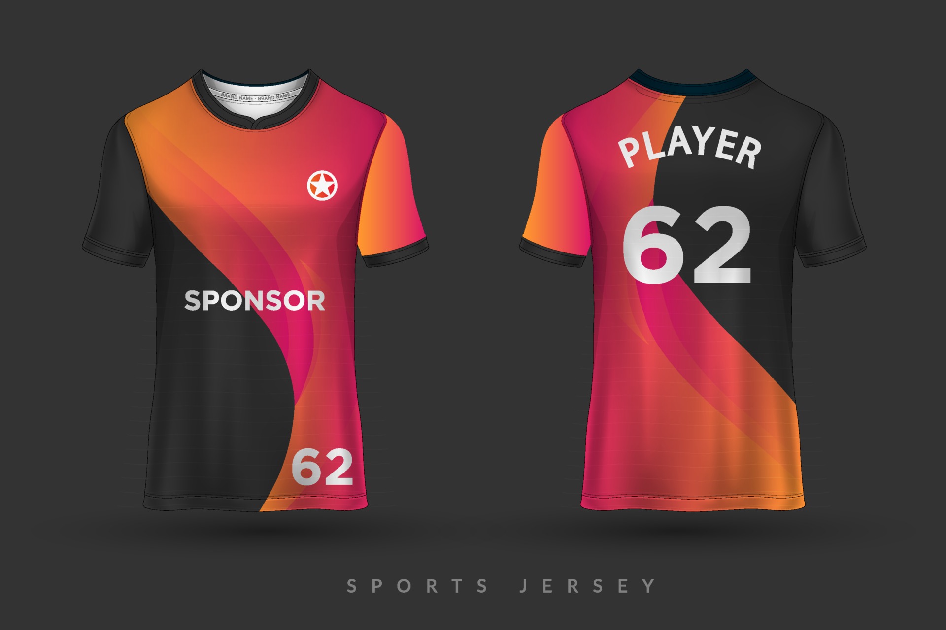 Soccer jersey and tshirt sport mockup template Graphic design for ...