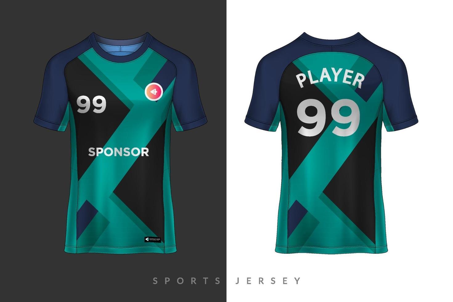 Soccer jersey and tshirt sport mockup template Graphic design for football kit vector