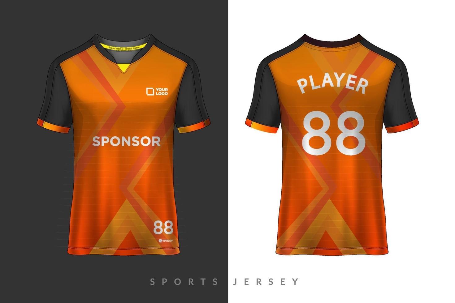 diseño gráfico de plantilla de maqueta deportiva de camiseta y camiseta de fútbol para kit de fútbol vector