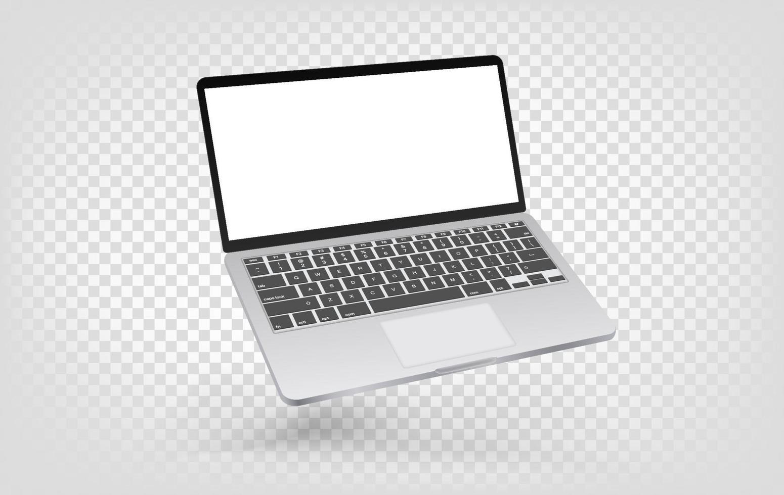 Modern laptop isolated on transparent background vector