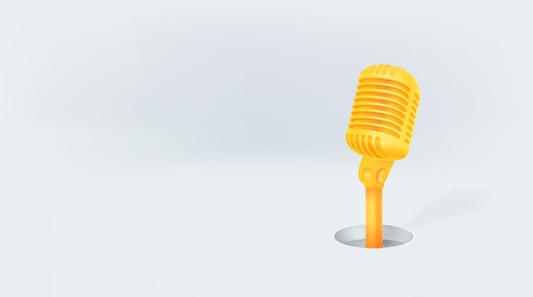 Banner with microphone and copy space vector