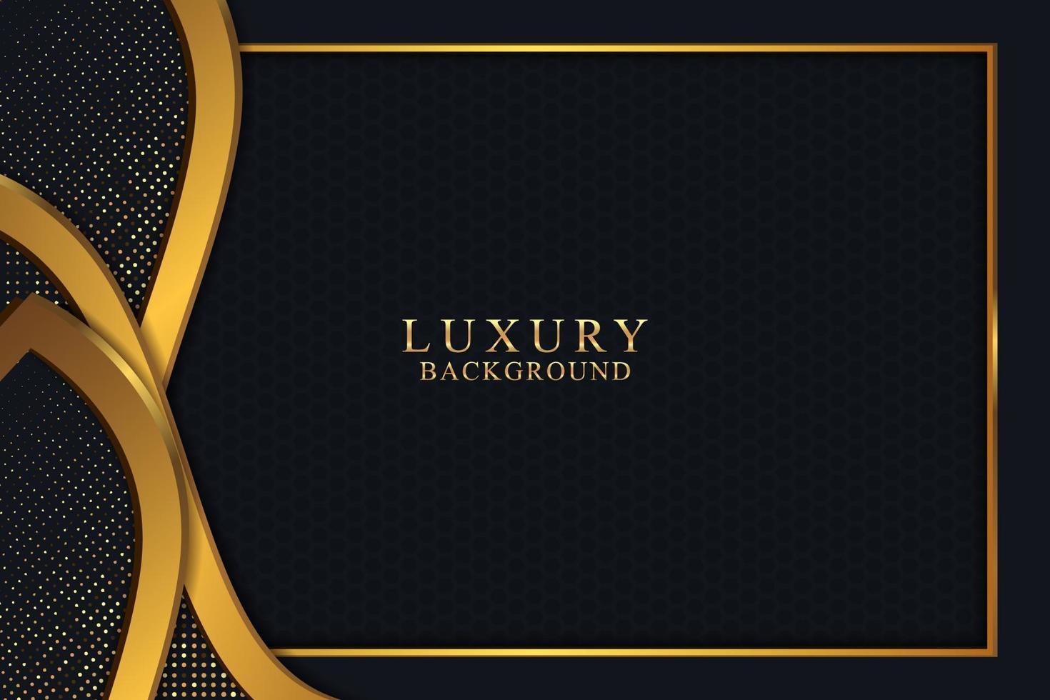 Elegant black luxury background concept with dark gold and glitter texture vector