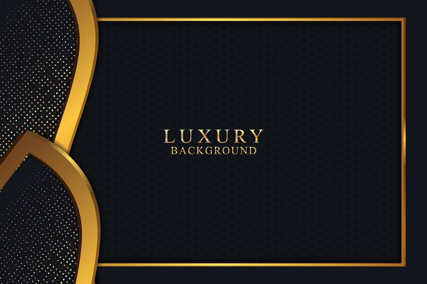 Elegant black luxury background concept with dark gold and glitter texture vector