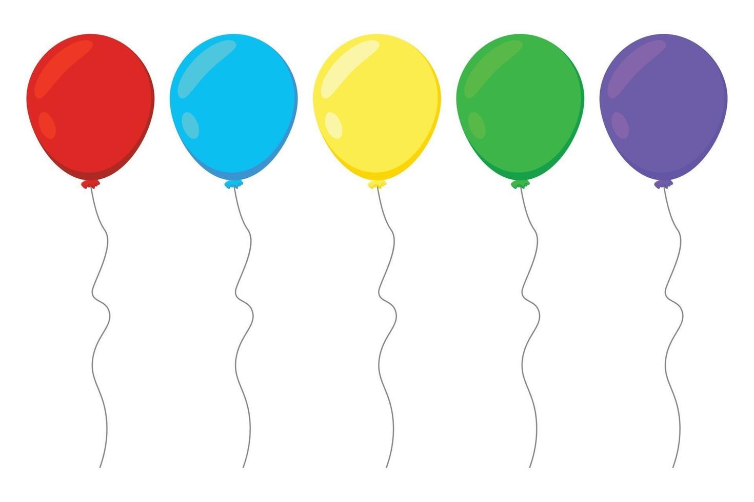 Colored balloons in flat style set vector