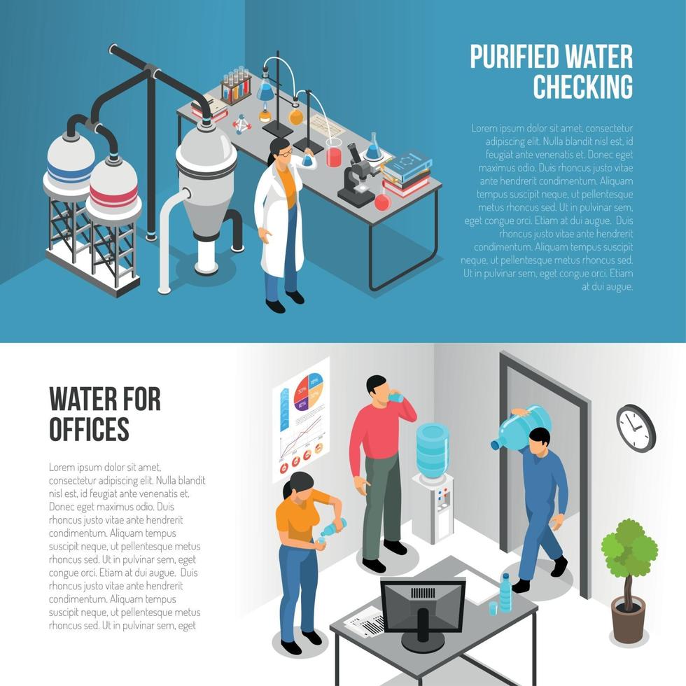 Water Purification Banners Vector Illustration