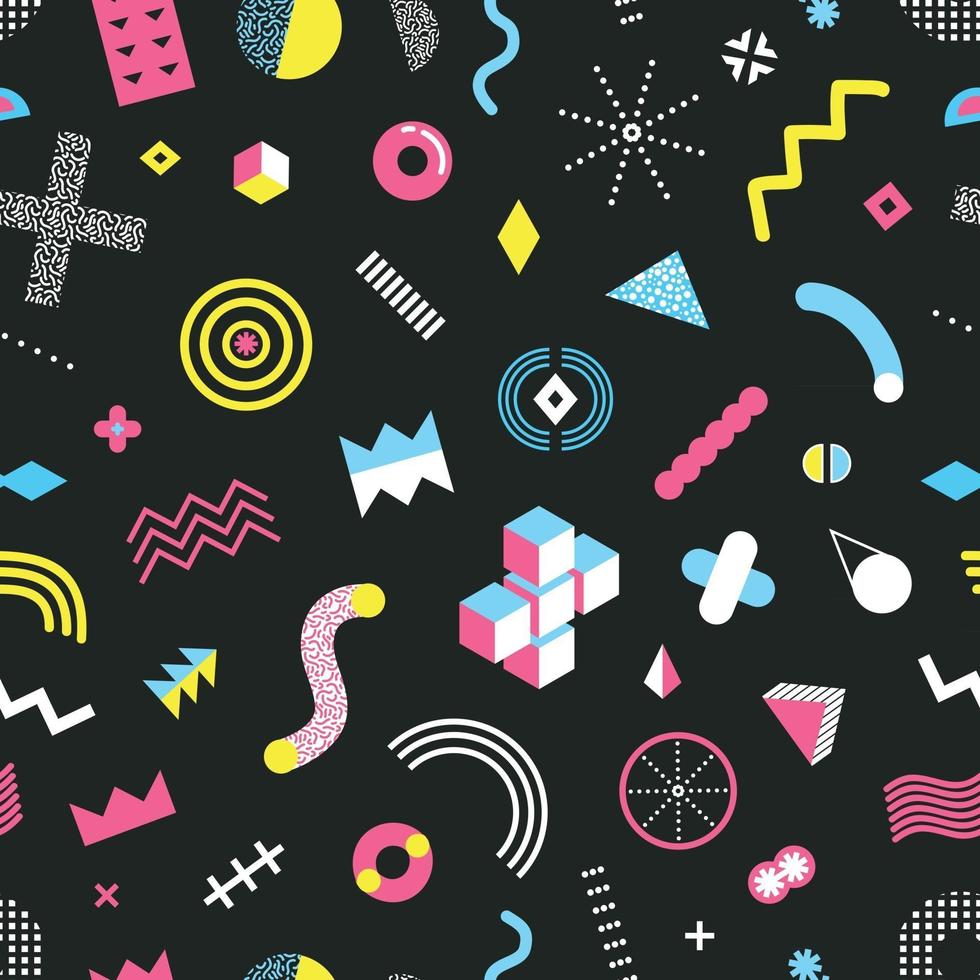 Memphis Design Seamless Pattern Vector Illustration