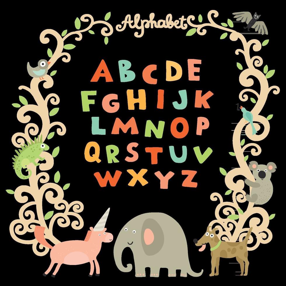 Complete Children Alphabet Vector Illustration