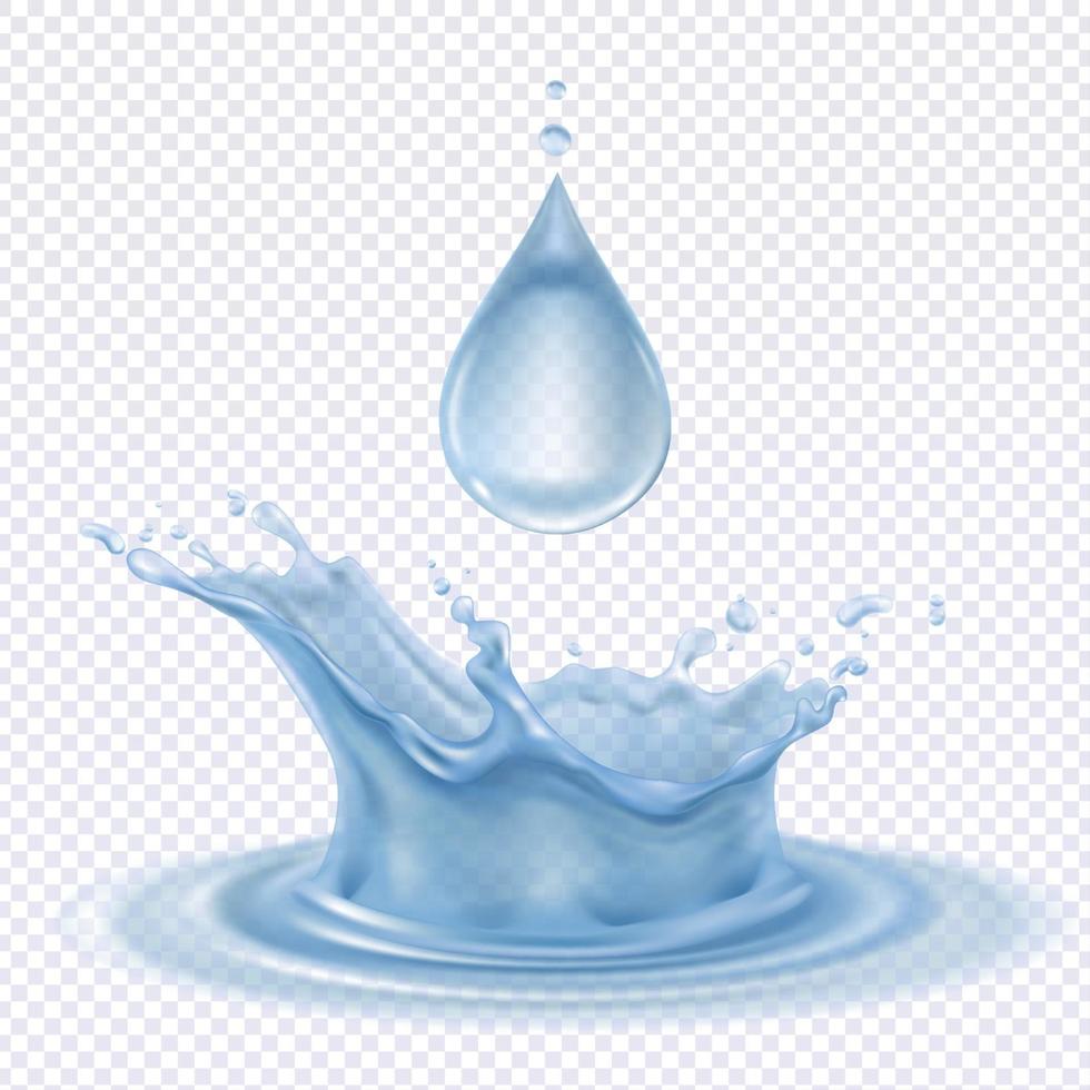 Water Drop And Splash Design Concept Vector Illustration