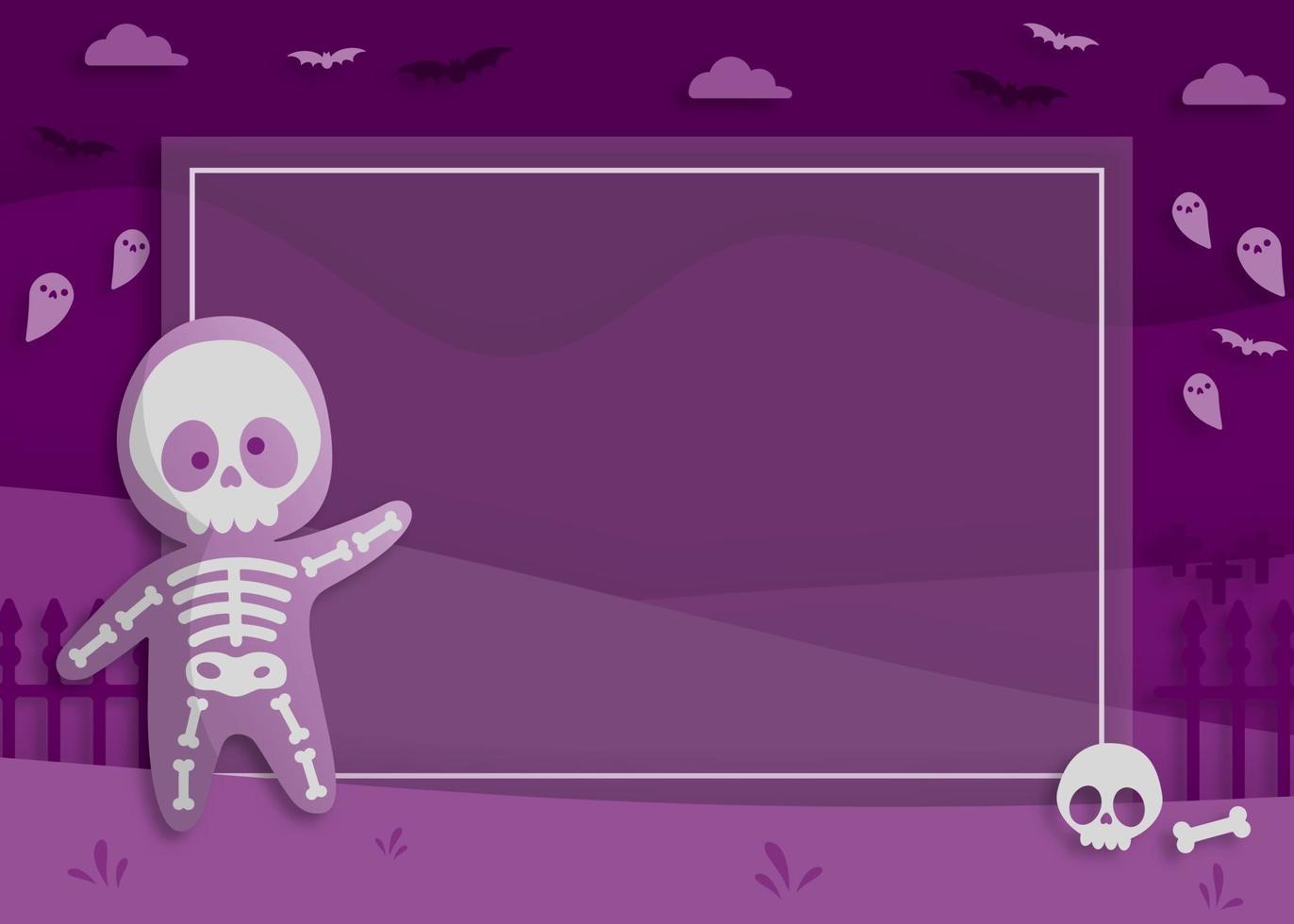 Happy Halloween party in paper art style vector