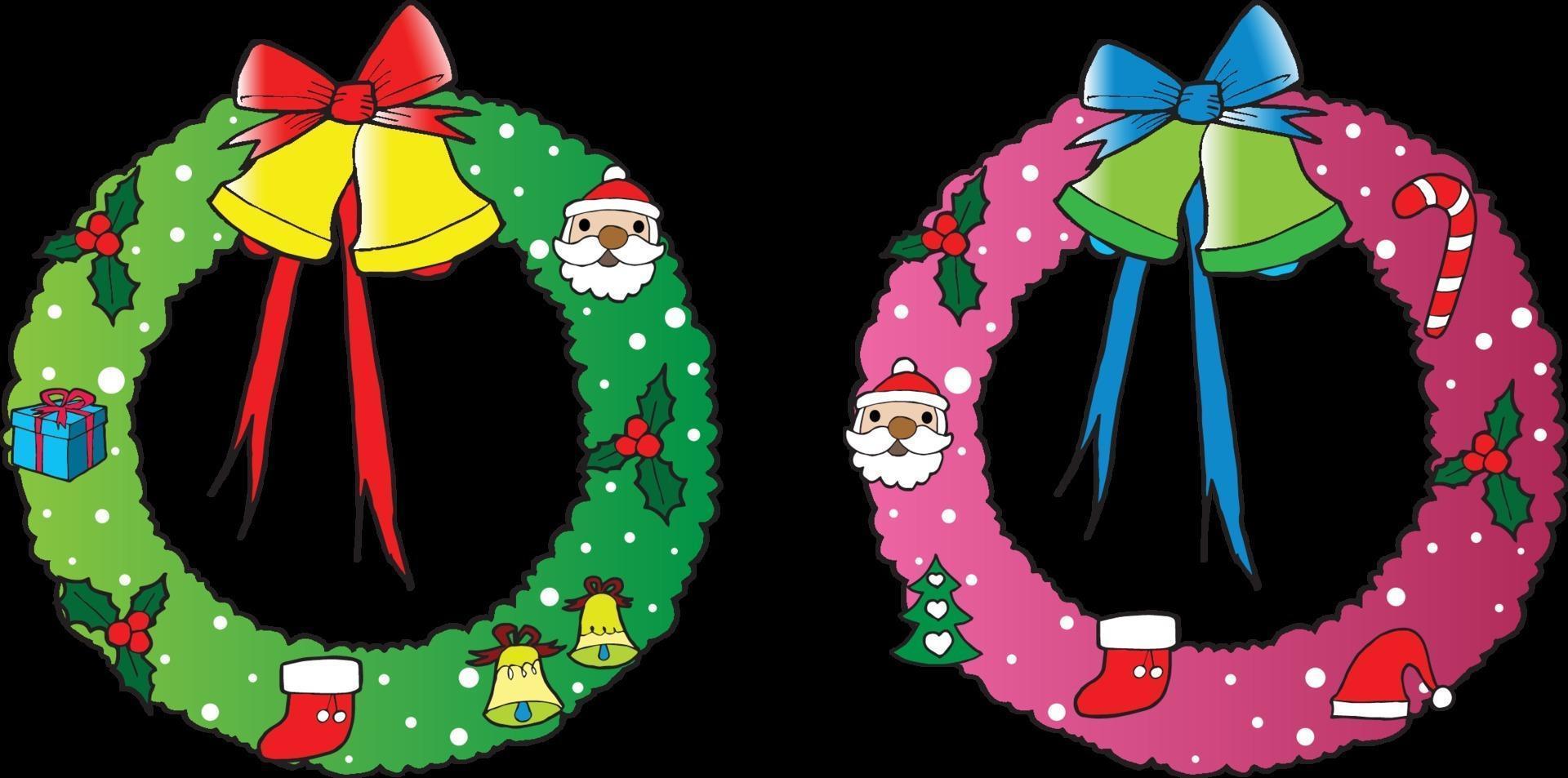 Christmas wreath greeting card vector