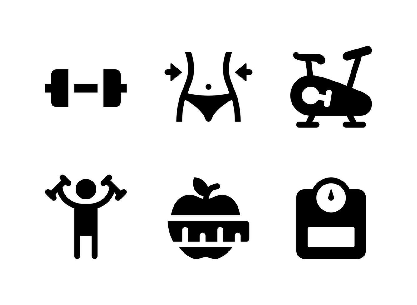 Simple Set of Fitness Related Vector Solid Icons