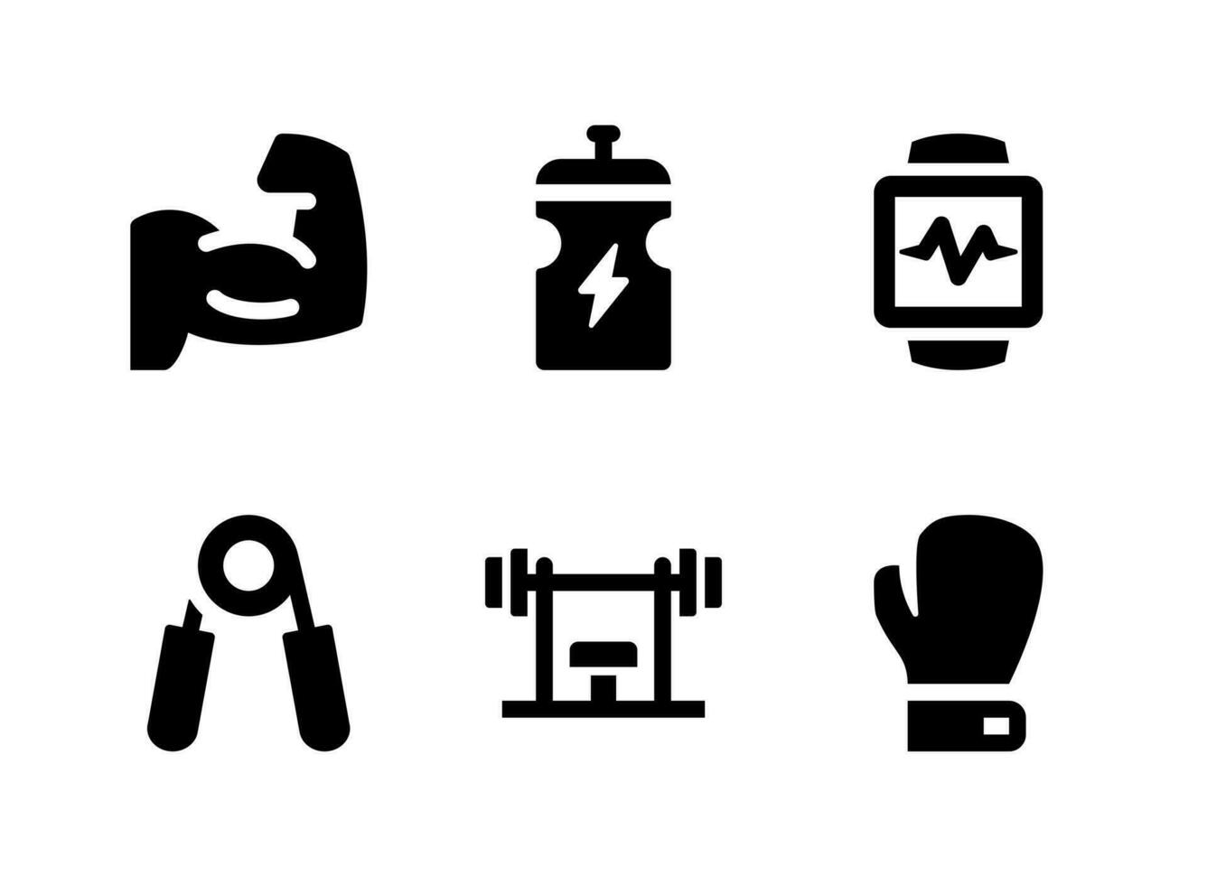 Simple Set of Fitness Related Vector Solid Icons