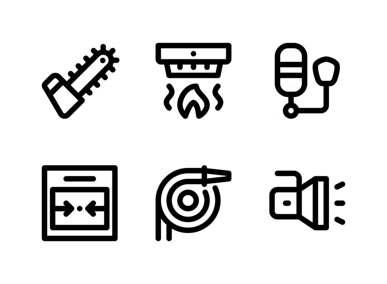 Simple Set of Firefighter Related Vector Line Icons
