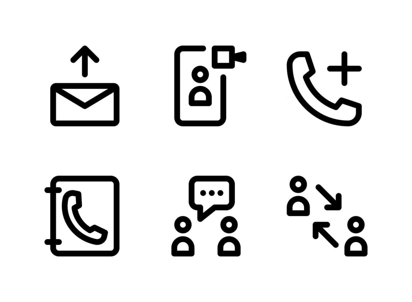 Simple Set of Communication Related Vector Line Icons