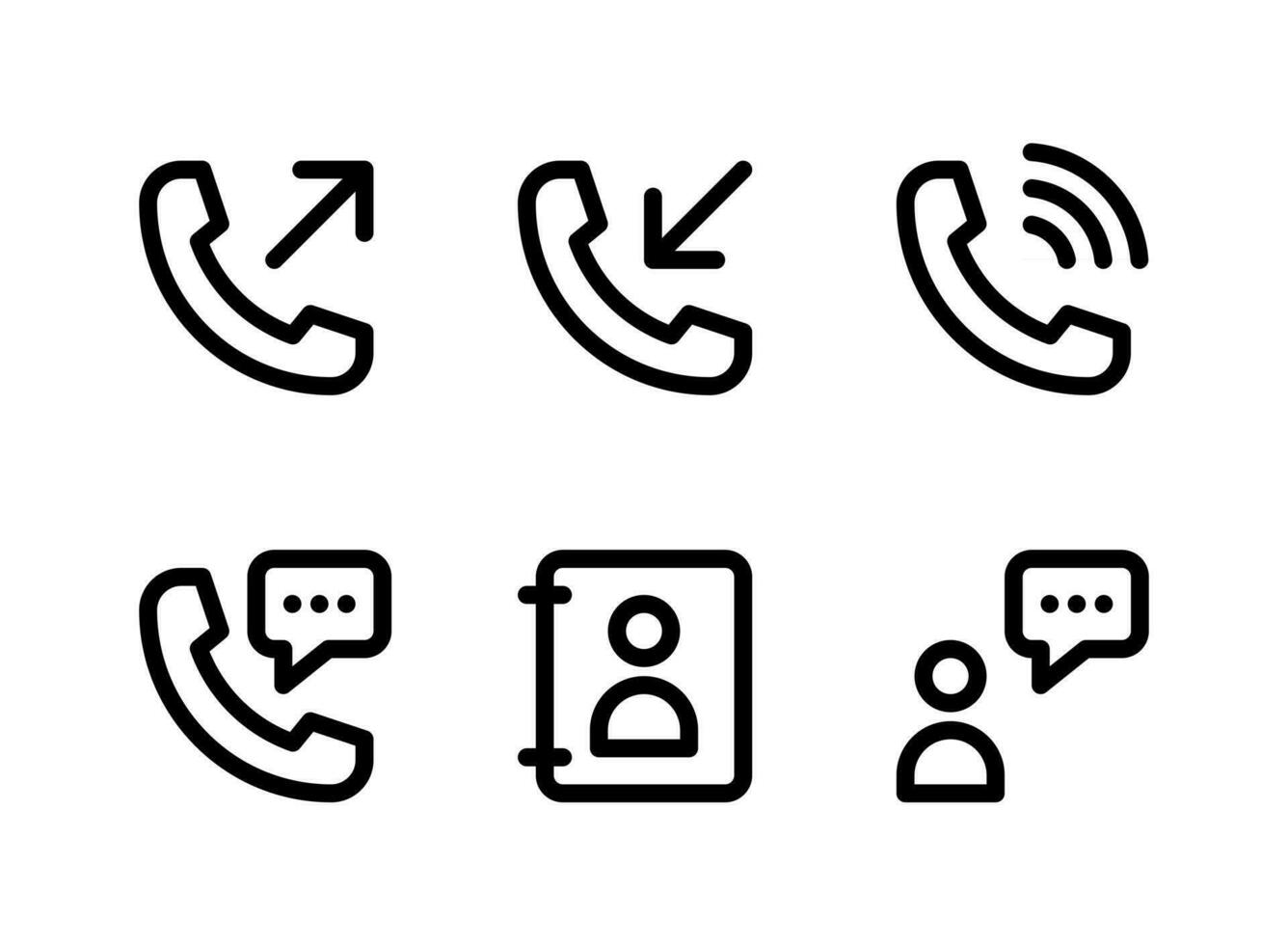 Simple Set of Communication Related Vector Line Icons