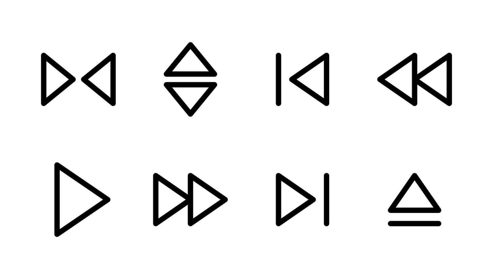 conjunto simple de flechas relacionadas con los iconos de líneas vectoriales vector