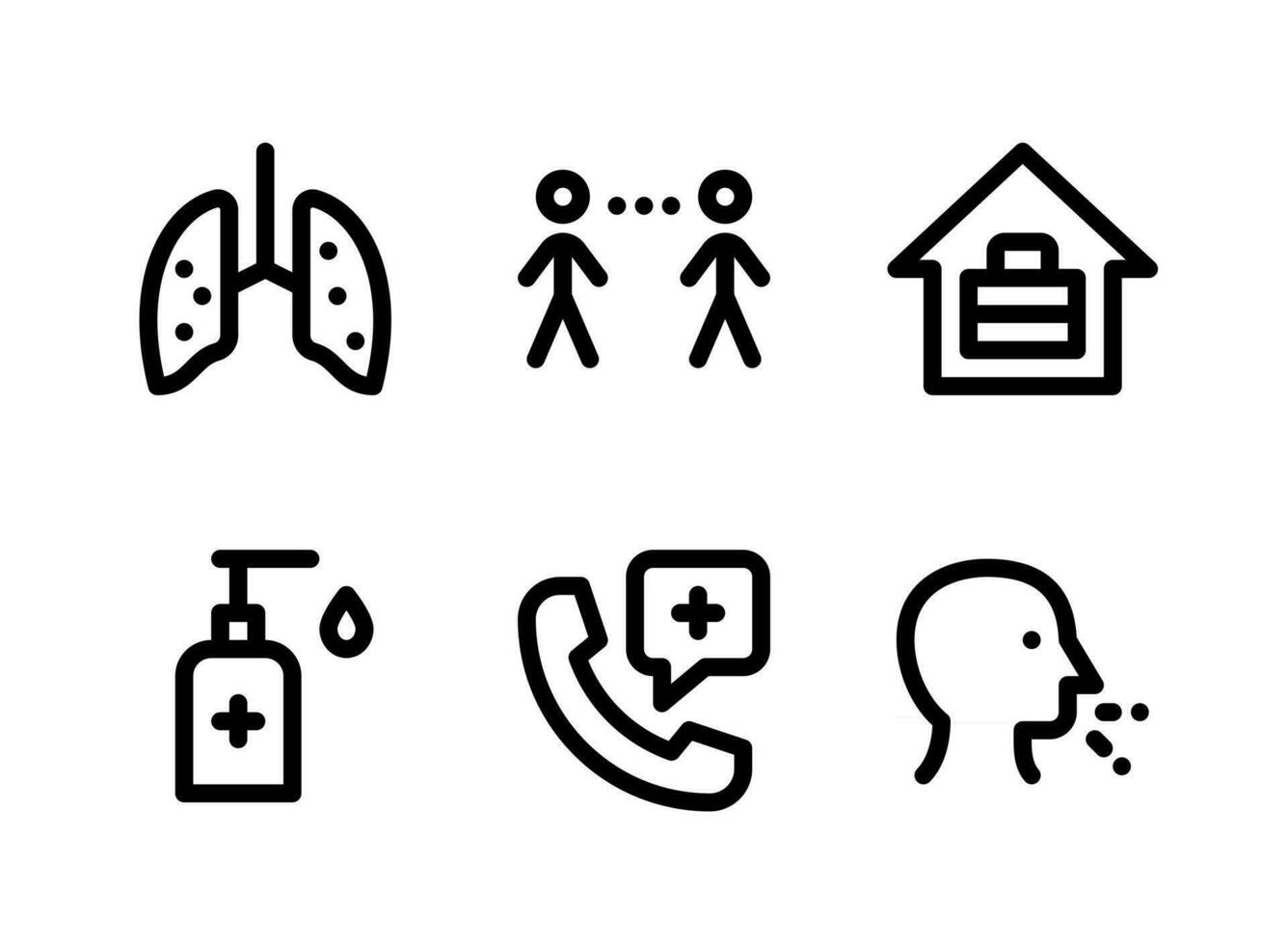 Simple Set of Coronavirus Related Vector Line Icons