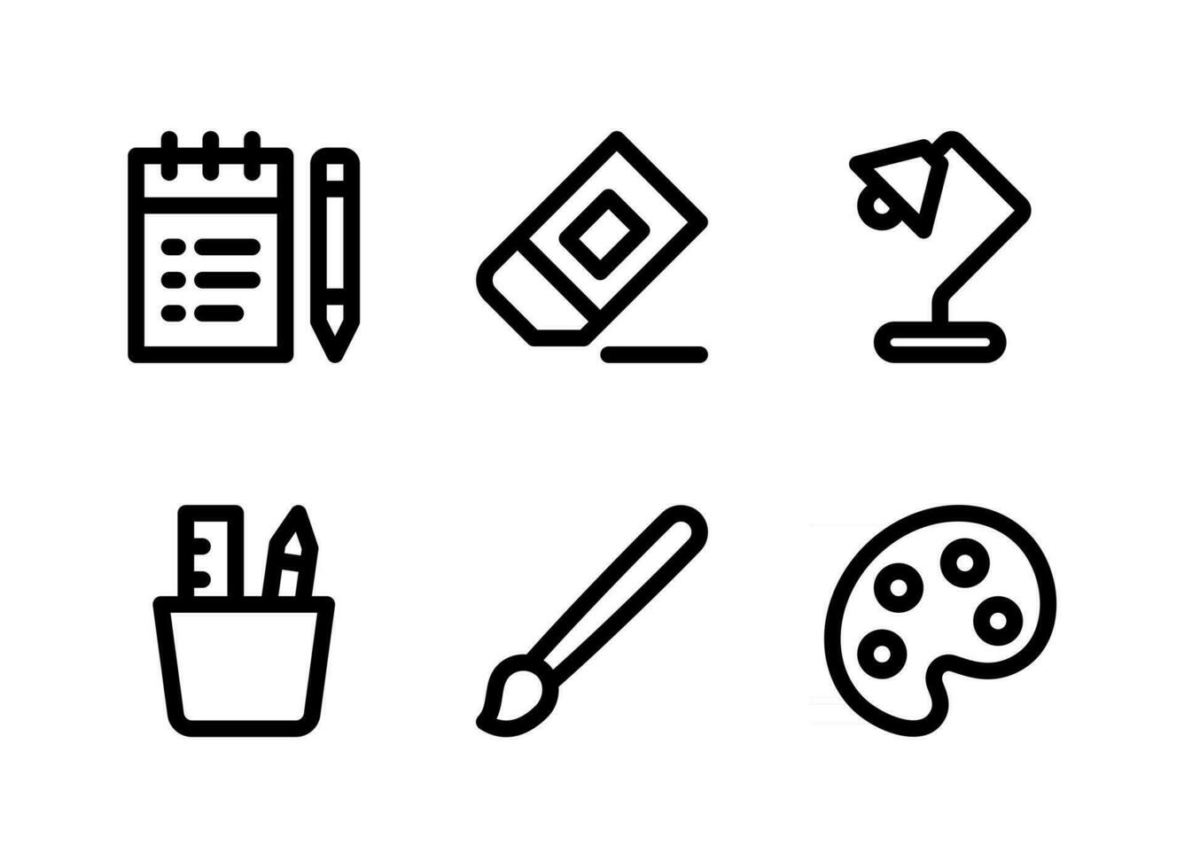 conjunto simple de iconos de línea de vector relacionados con papelería