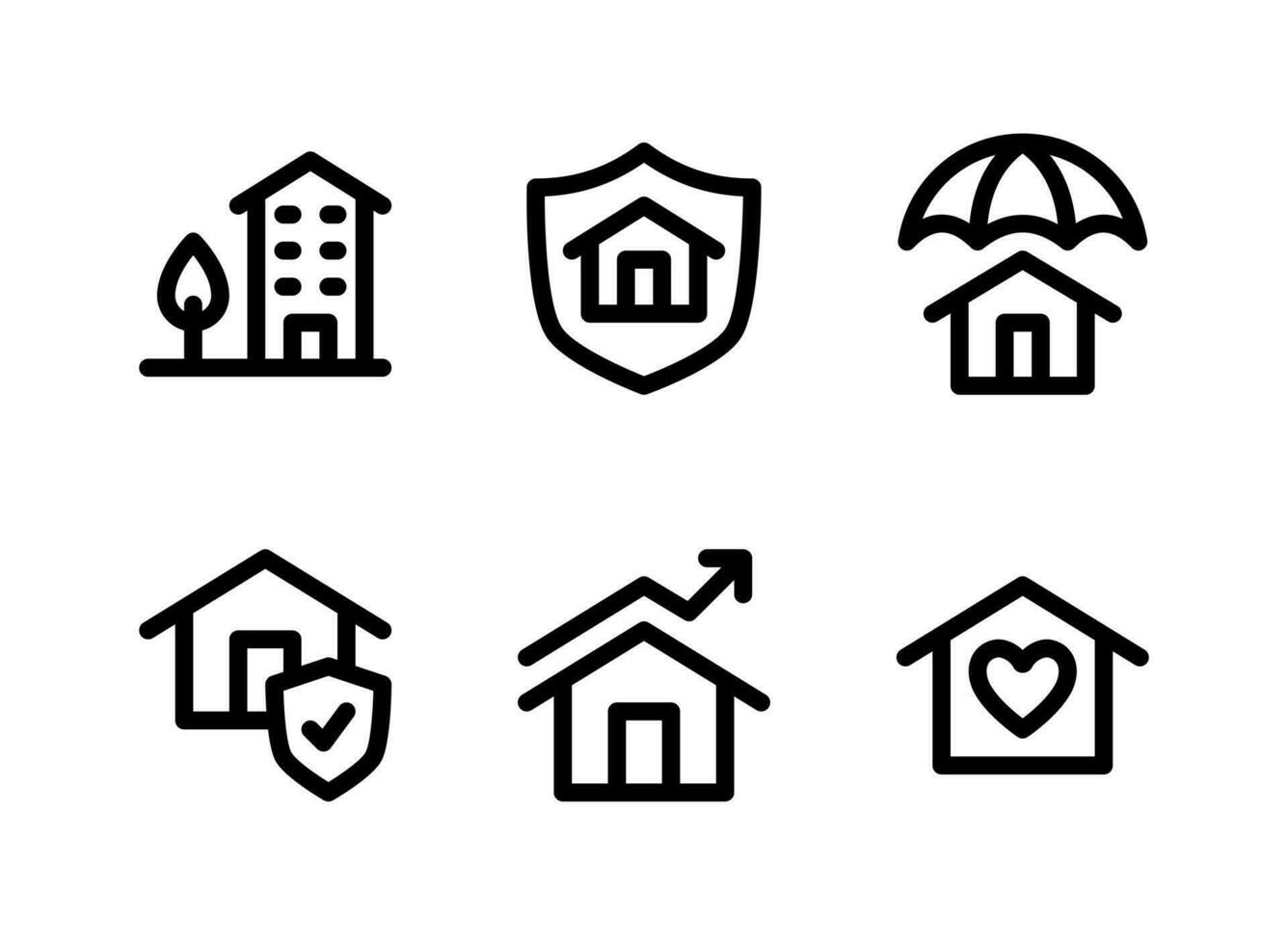 Simple Set of Real Estate Vector Line Icons