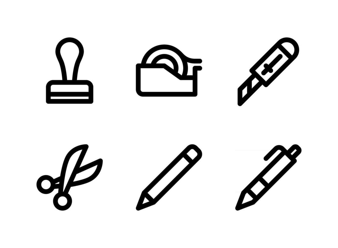 Simple Set of Stationery Related Vector Line Icons