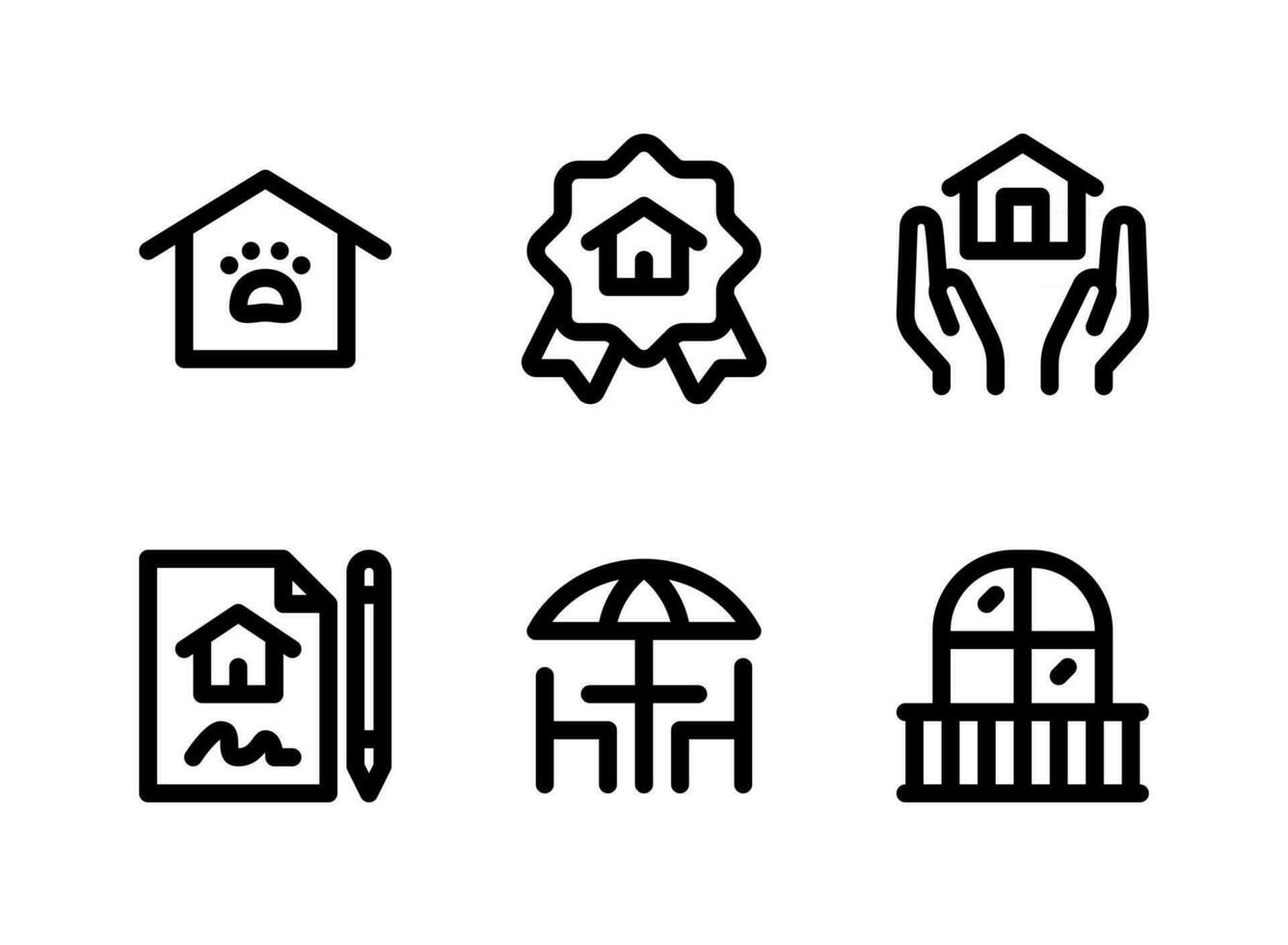 Simple Set of Real Estate Vector Line Icons