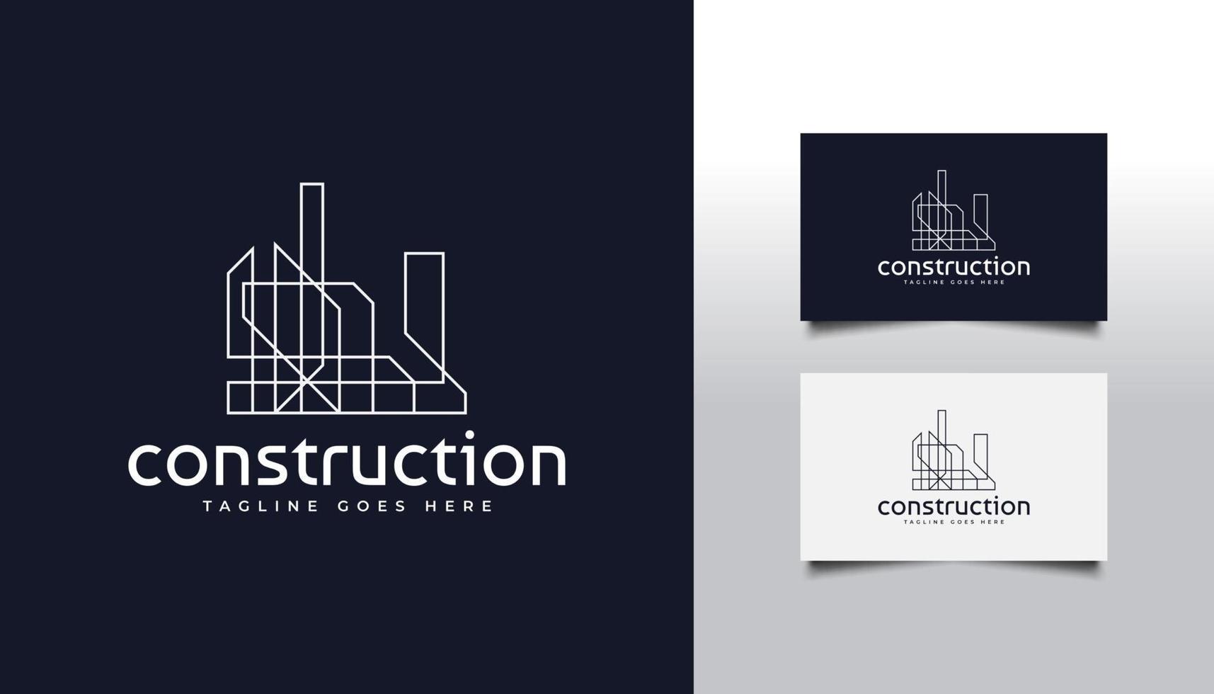 Abstract Real Estate Logo in Line Style vector