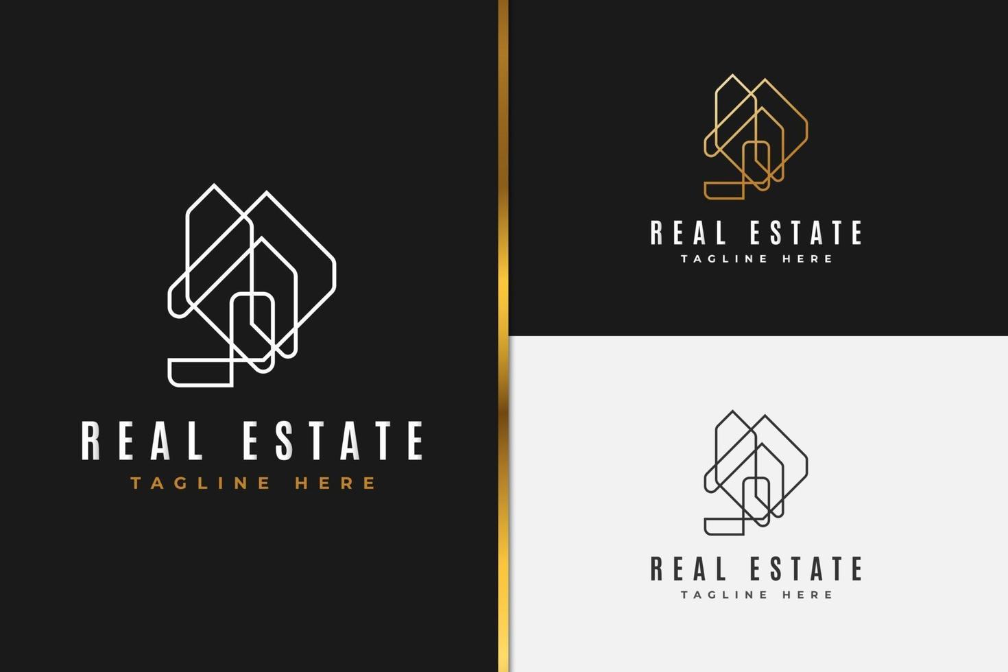 Abstract Real Estate Logo in Line Style vector