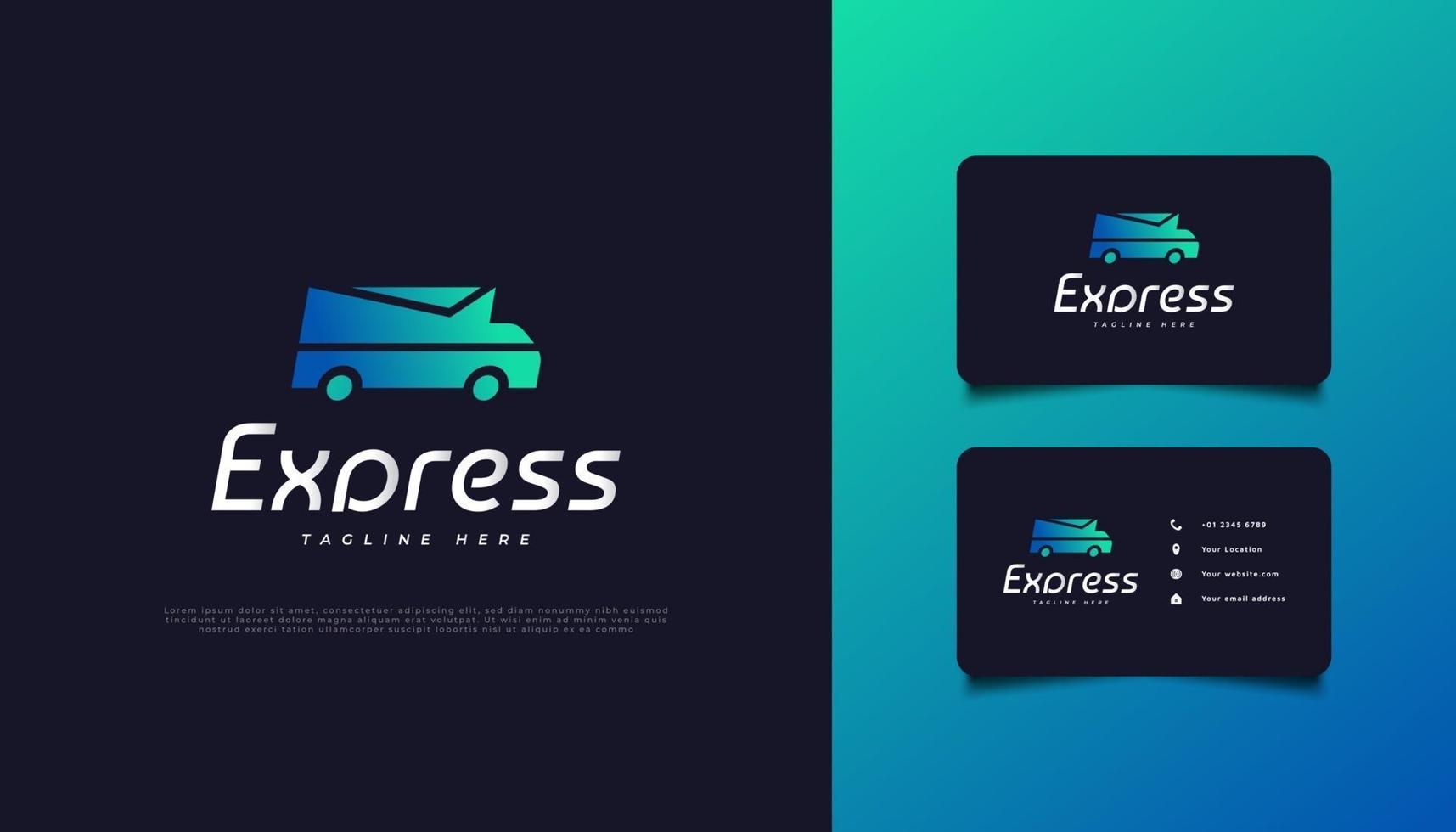 Express Delivery Truck or Fast Shipping Logo Design vector