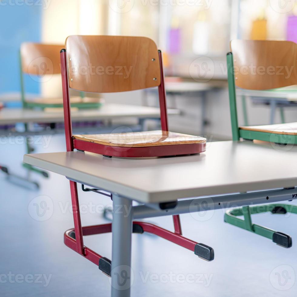 Children's chairs on tables photo