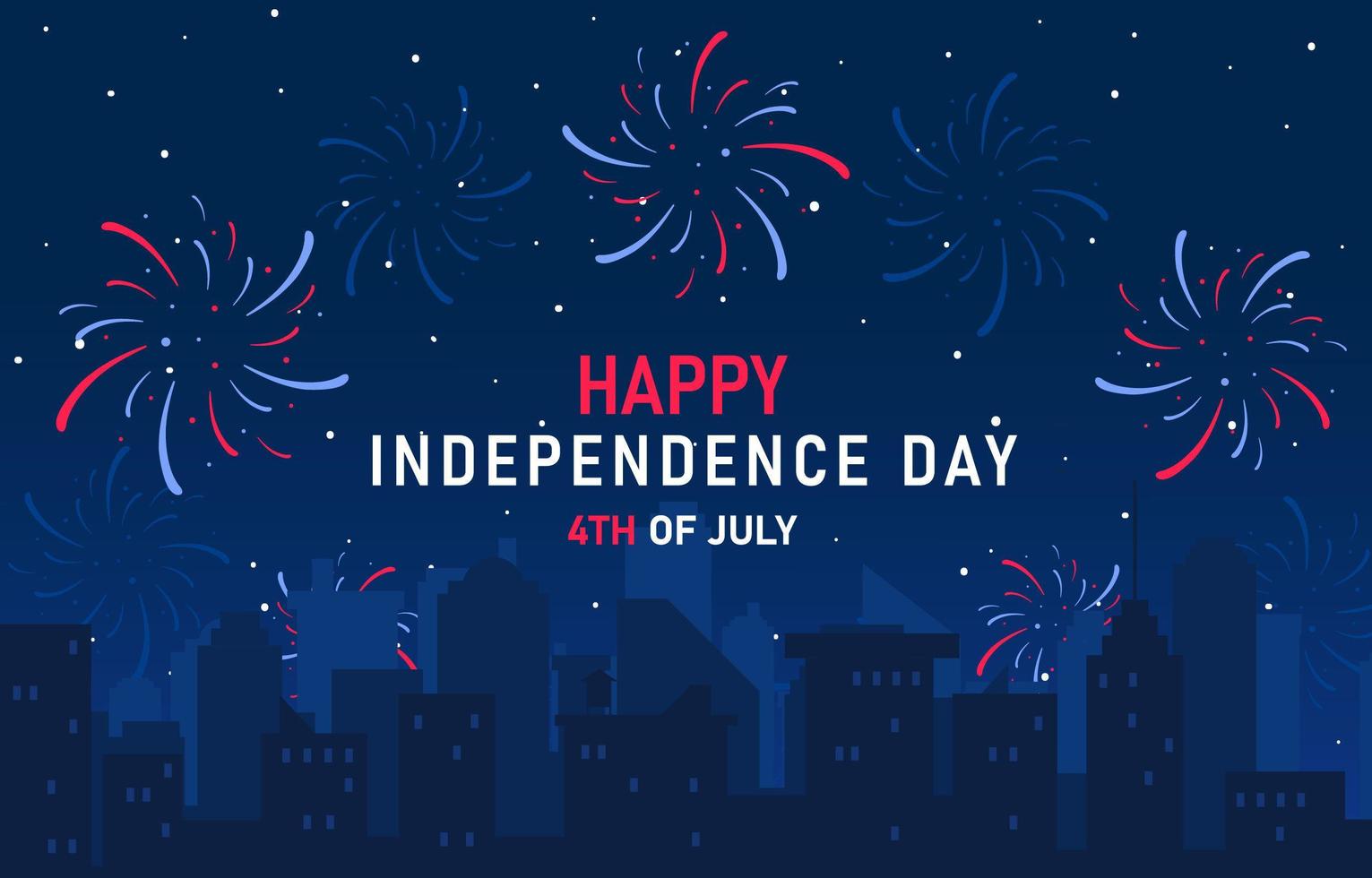 Fireworks on 4th of July Independence Day Concept vector