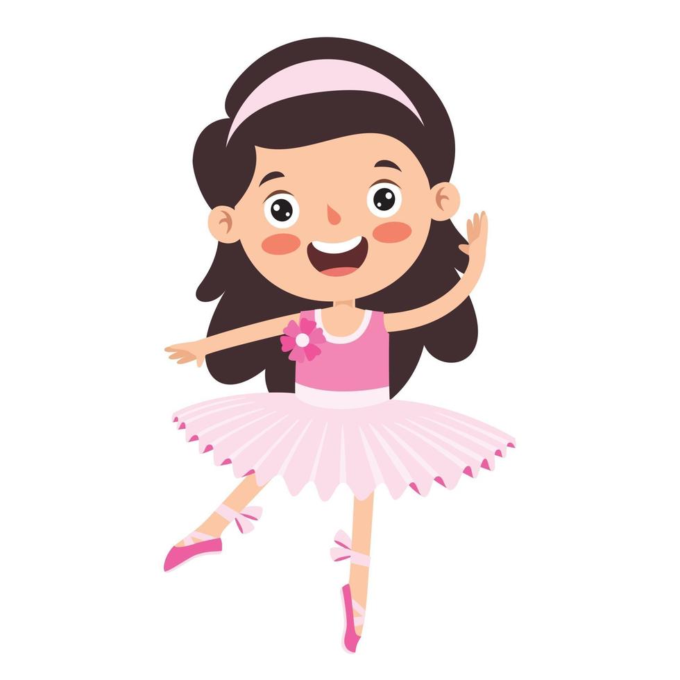 Cartoon Character Performing Classical Ballet vector