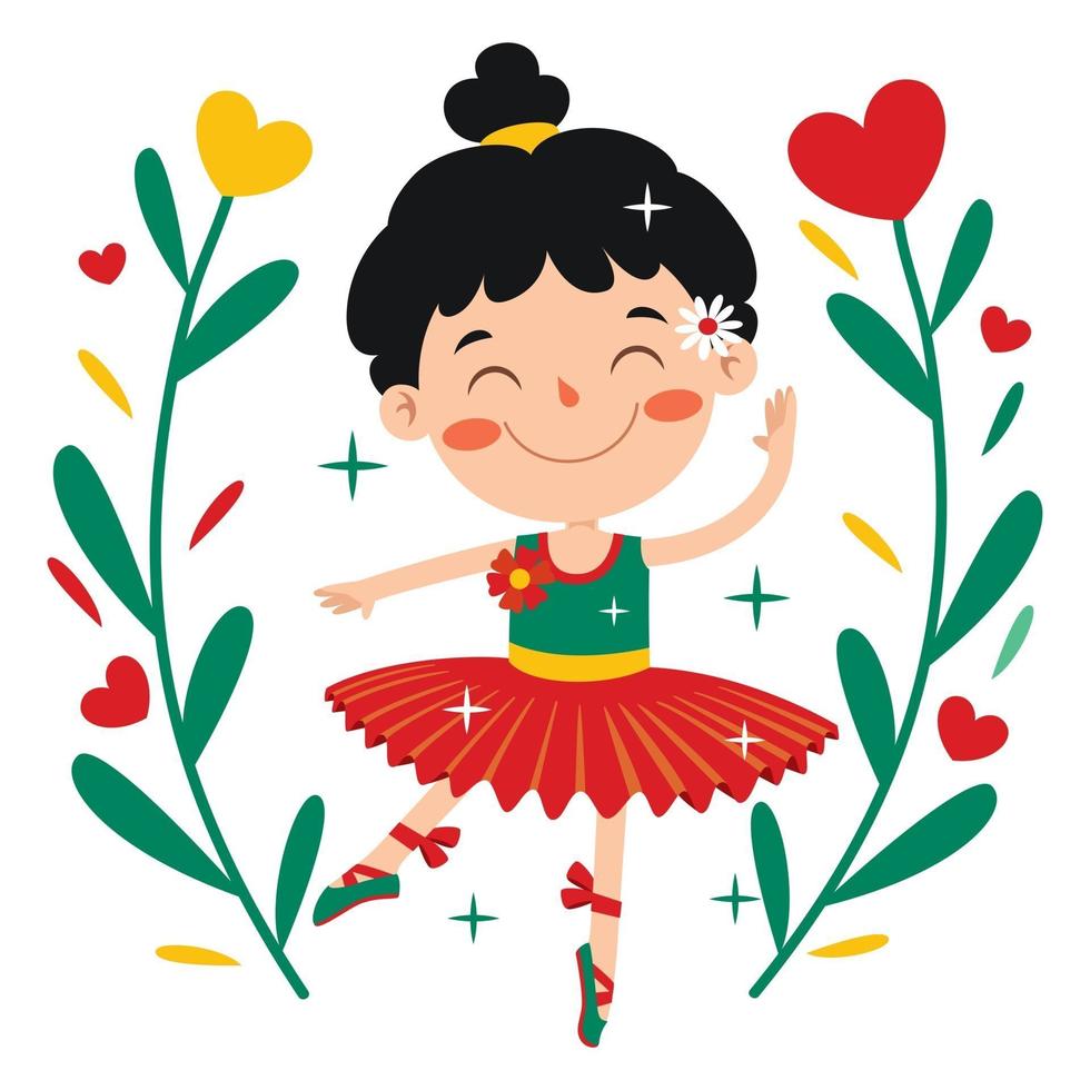 Cartoon Character Performing Classical Ballet vector