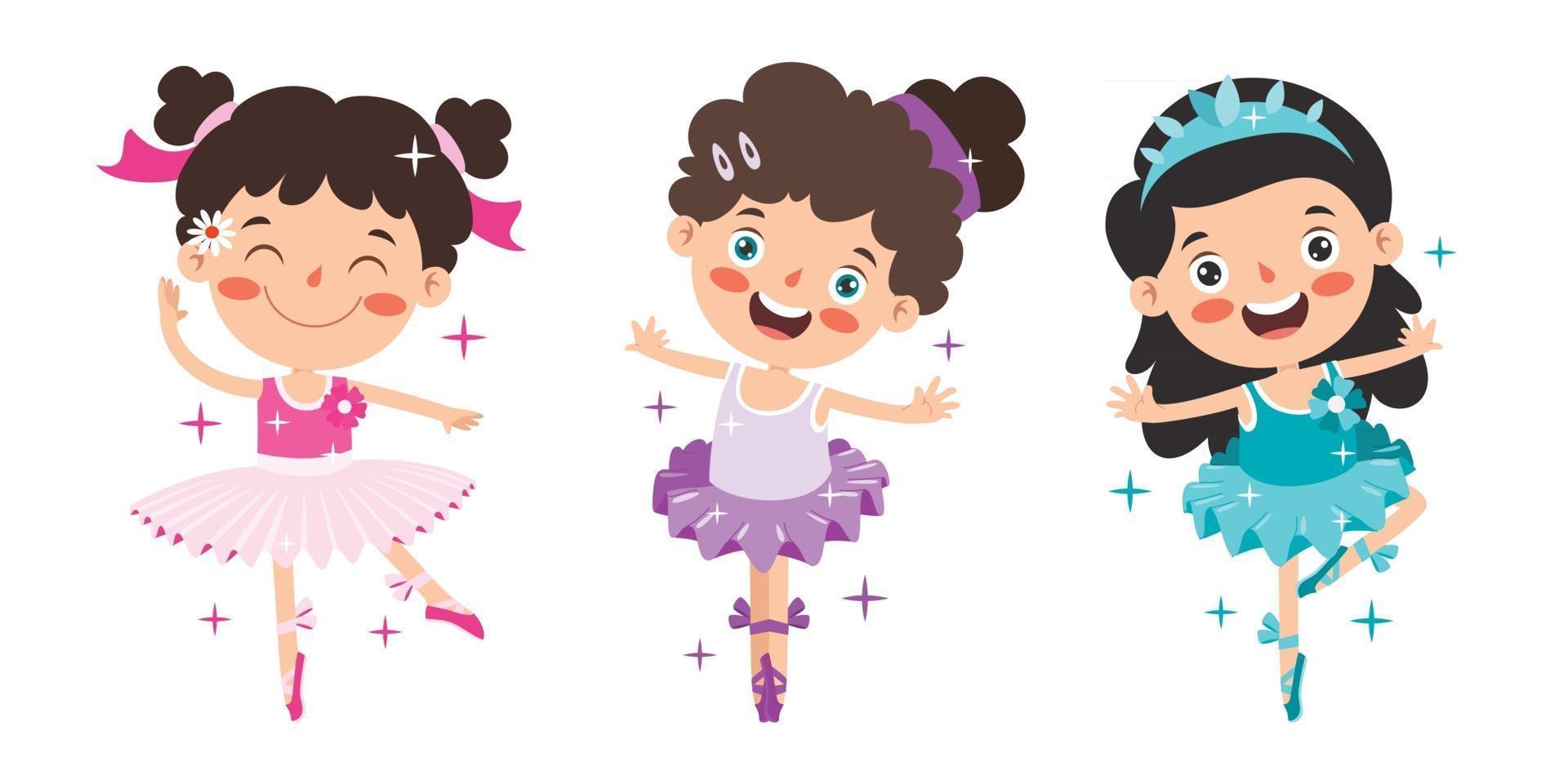 Cartoon Characters Performing Classical Ballet vector