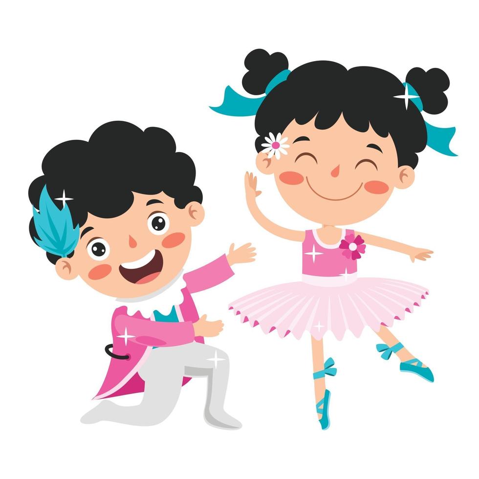 personajes de dibujos animados que realizan ballet clásico vector