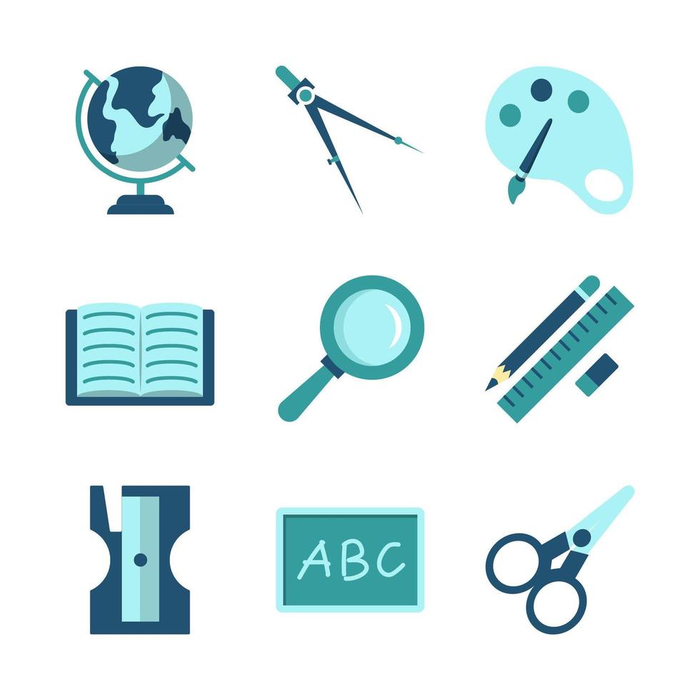 Set of Icons of School Supplies vector
