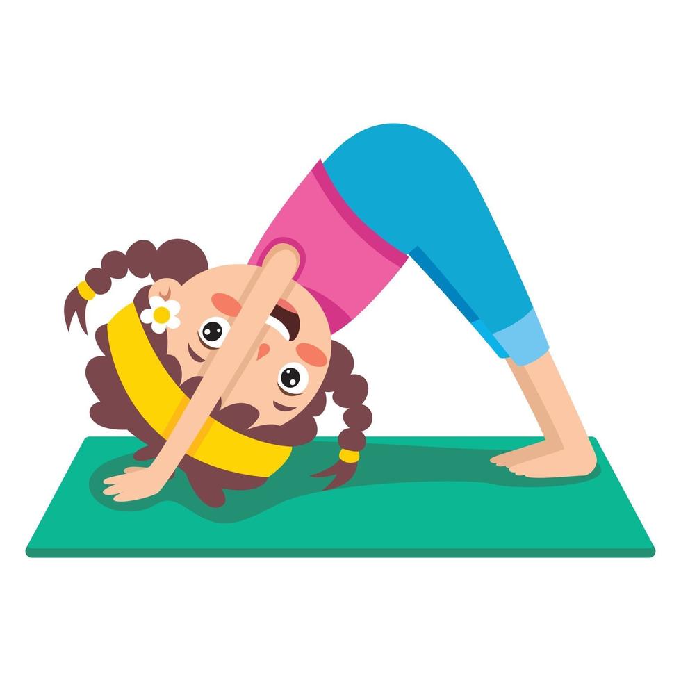 Funny Kid In Yoga Pose 2396157 Vector Art at Vecteezy