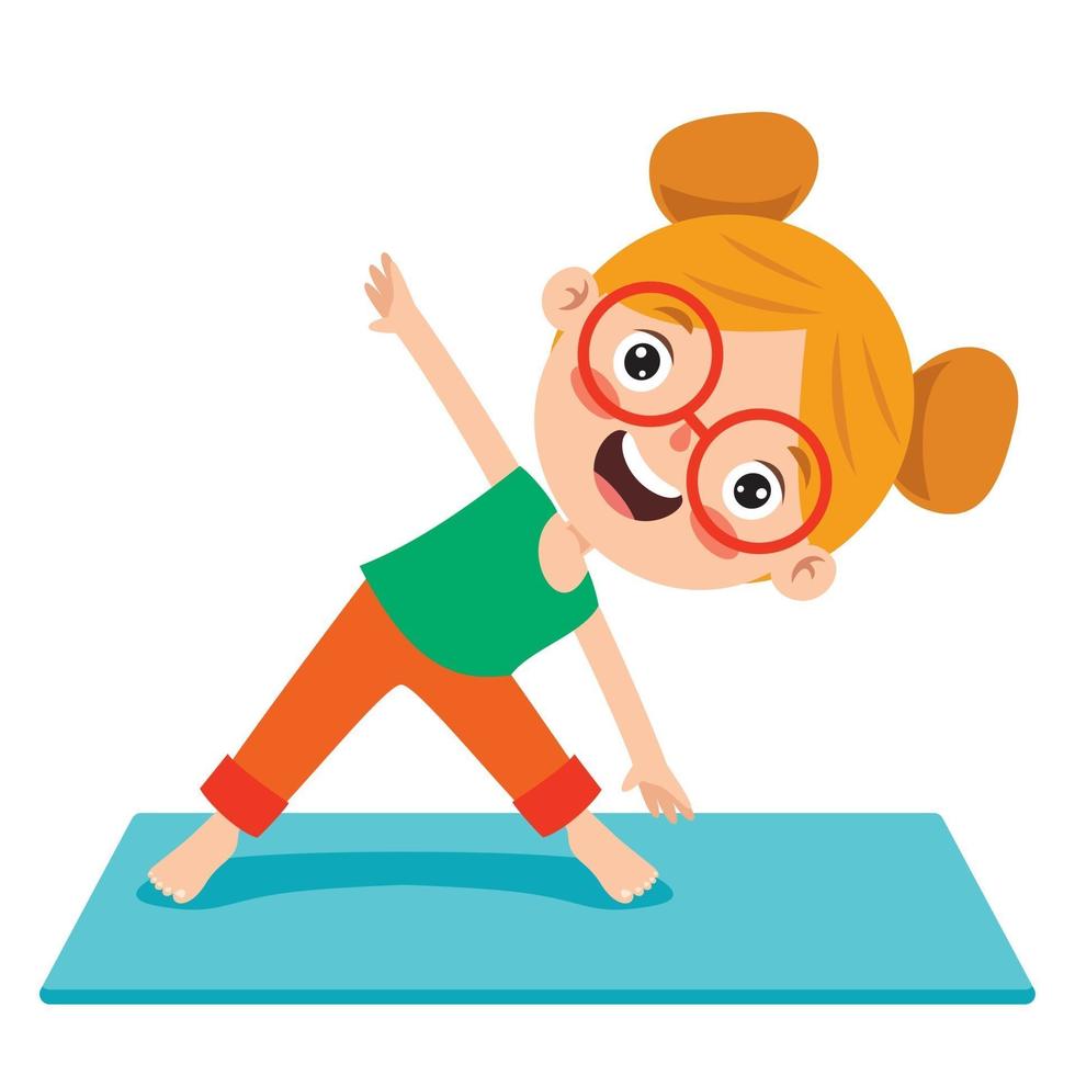 Funny Kid In Yoga Pose 2396101 Vector Art at Vecteezy