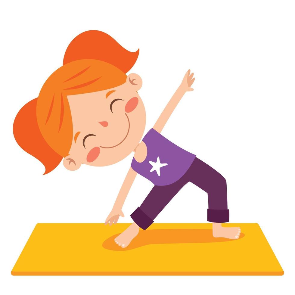 Funny Kid In Yoga Pose vector