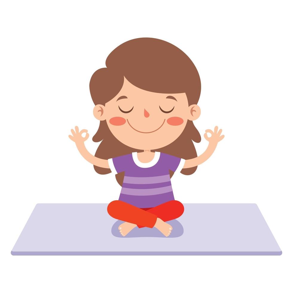 Funny Kid In Yoga Pose vector
