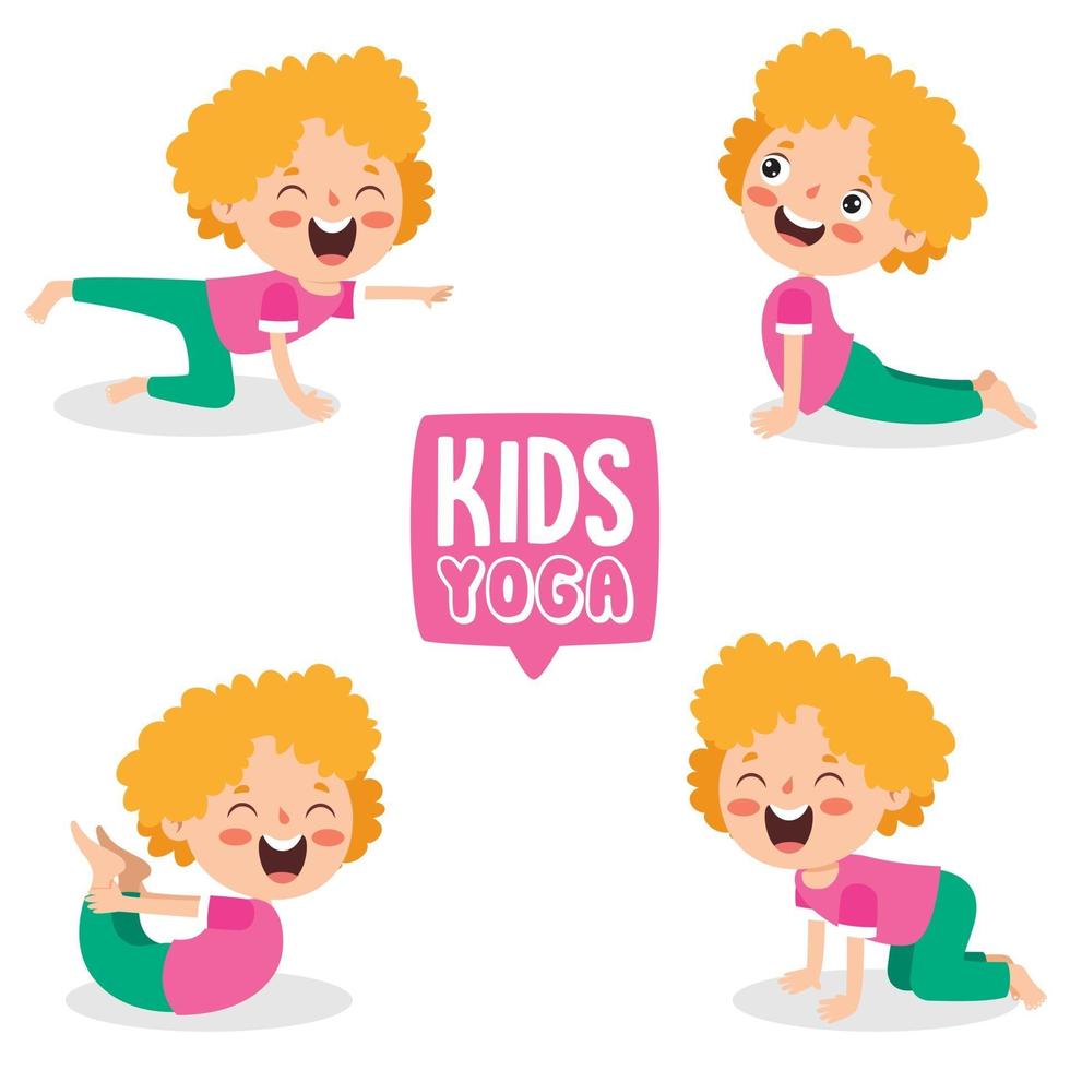 Funny Kid In Yoga Pose vector