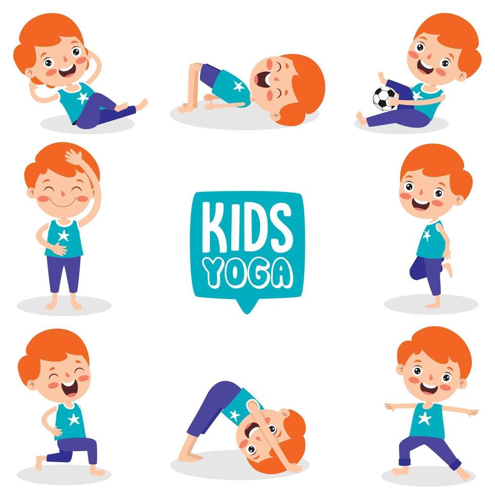 Funny Kid In Yoga Pose vector