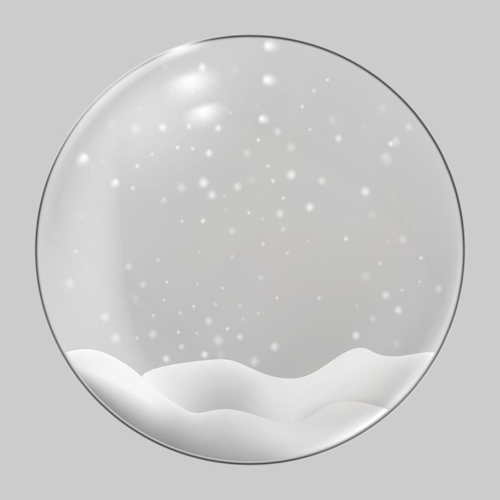 Christmas glass sphere. Christmas snow globe. vector