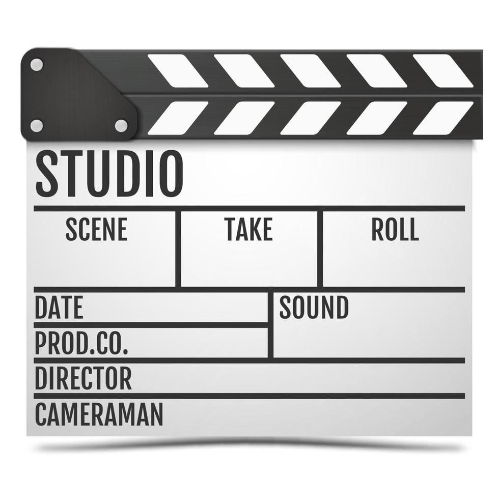 Realistic Movie clapper board Vector