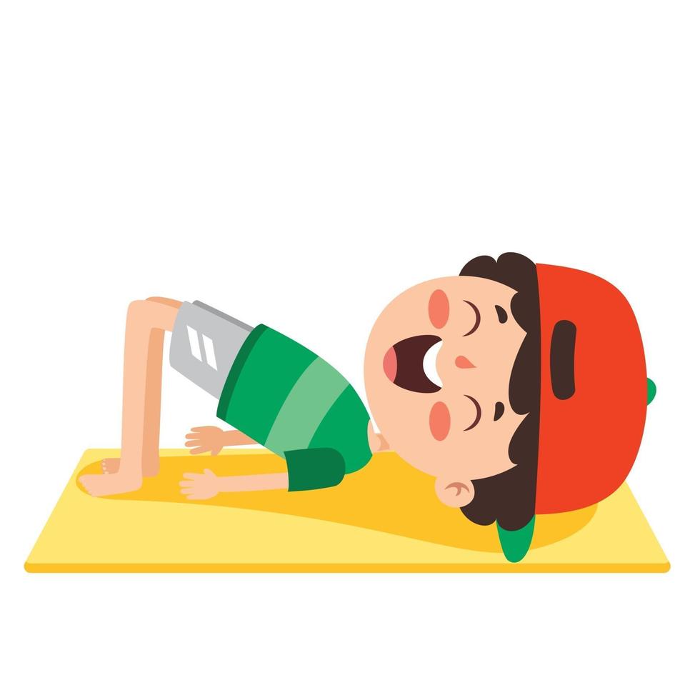 Funny Kid In Yoga Pose 2396101 Vector Art at Vecteezy