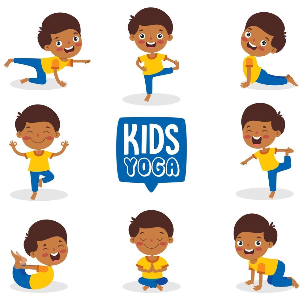 Funny Kid In Yoga Pose vector