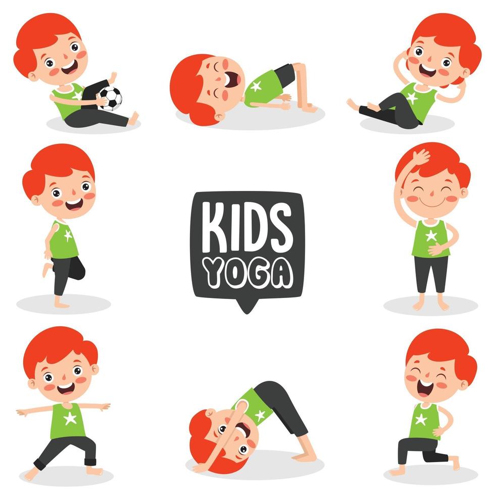 Funny Kid In Yoga Pose vector