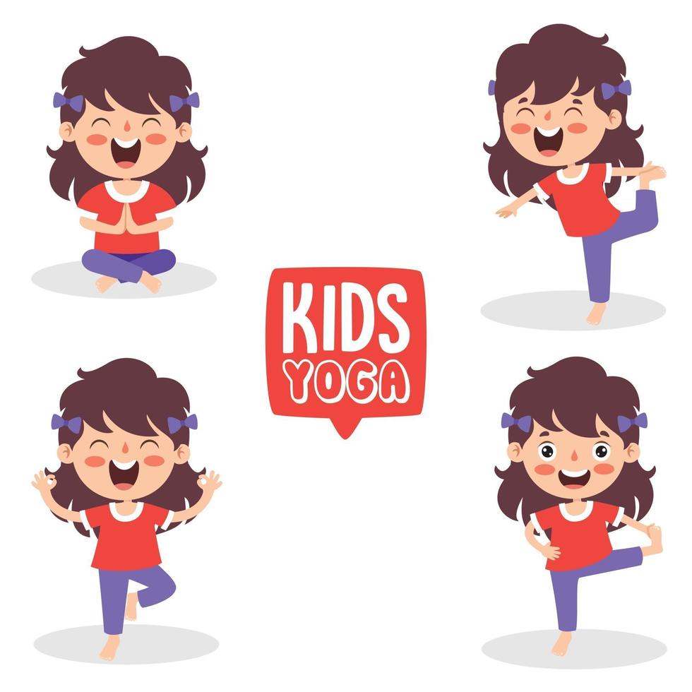 Funny Kid In Yoga Pose vector