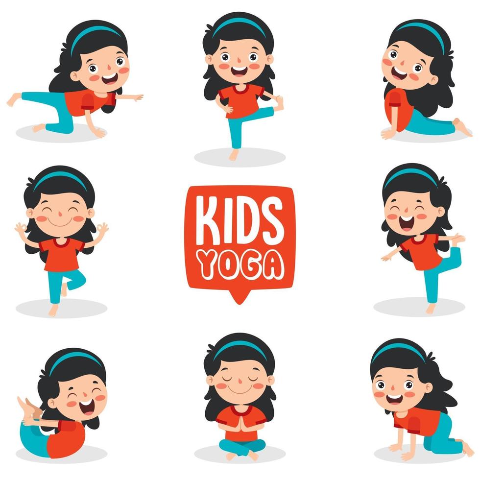 Funny Kid In Yoga Pose vector